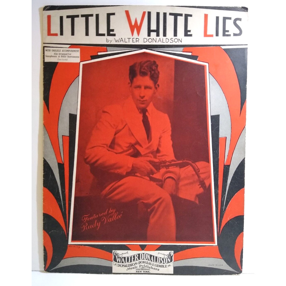 Walter Donaldson Little White Lies Sheet Music 1930 Rudy Vallee Manning Original